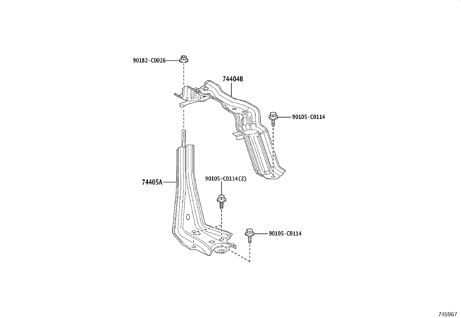 74440-0R020 CLAMP SUB-ASSY, BATTERY product image