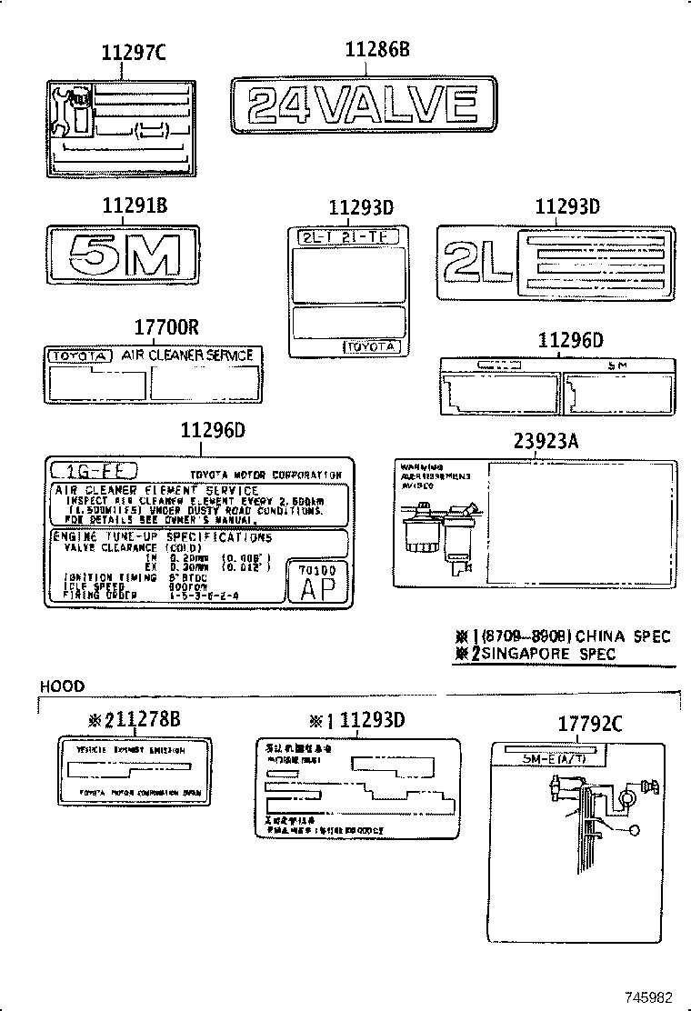 17792-43170 LABEL, ENGINE VACUUM HOSE INFORMATION product image