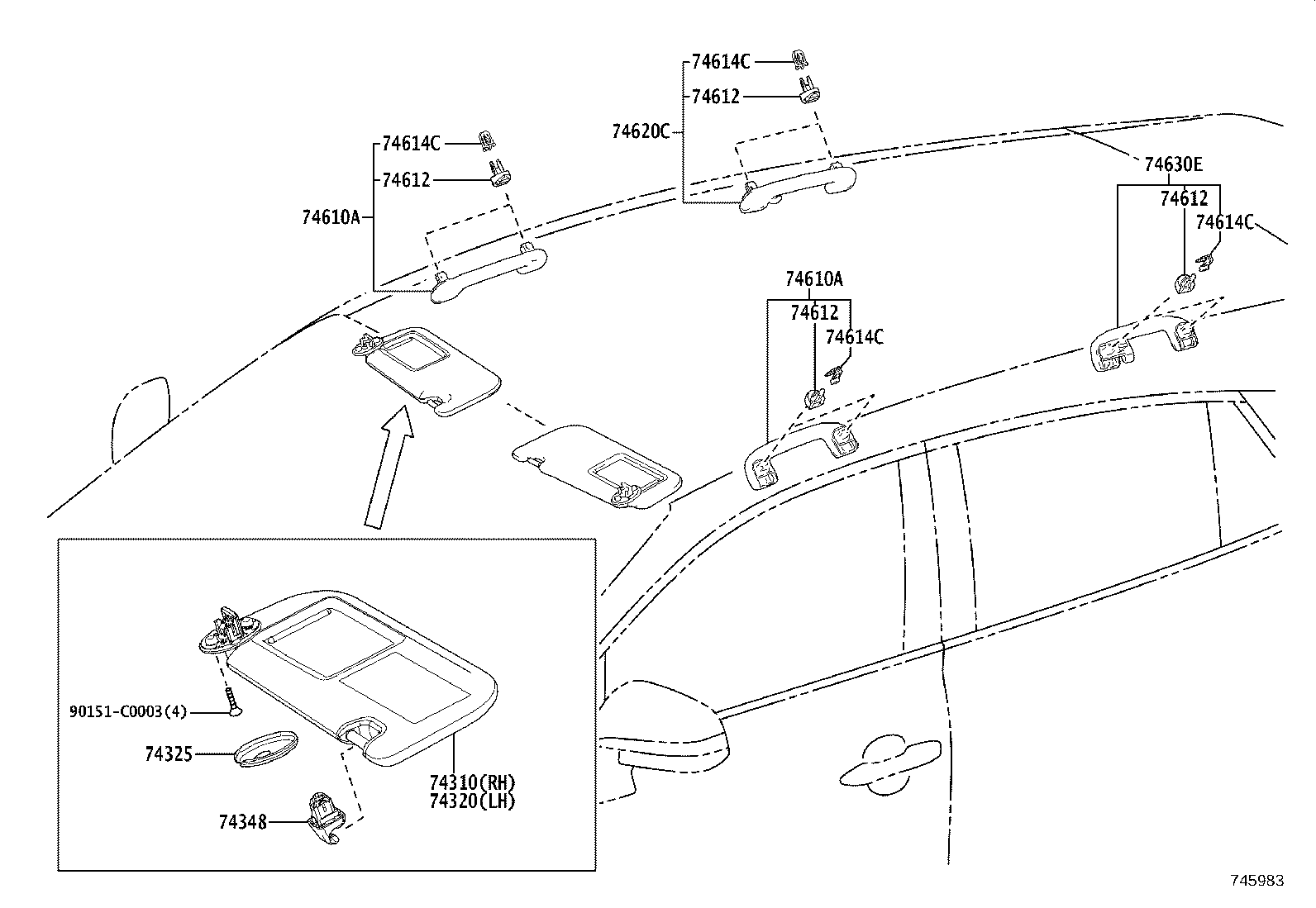 74348-07010 HOLDER, VISOR product image