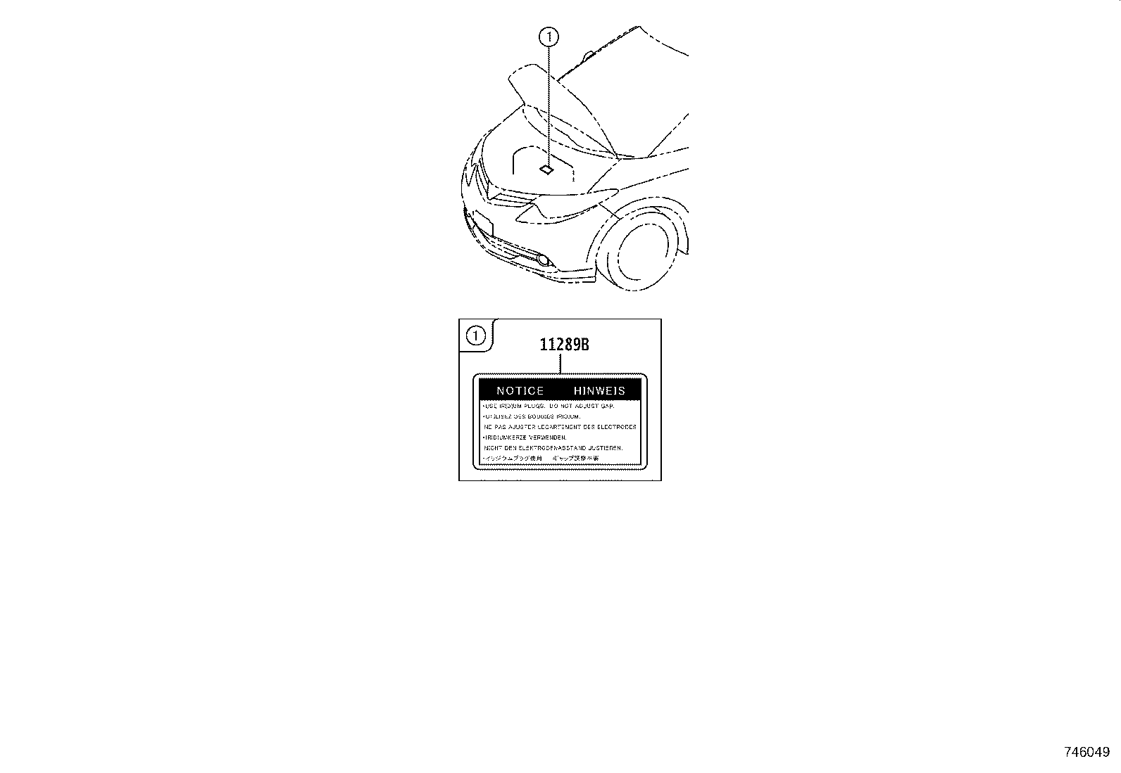 11296-28150 LABEL, ENGINE SERVICE INFORMATION product image