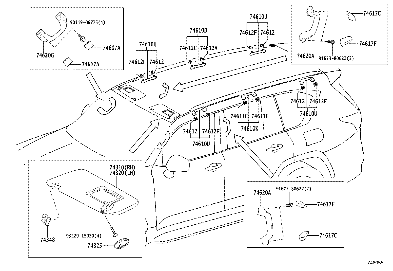 74232-60A40 PANEL, FRONT ARMREST BASE, UPPER LH product image