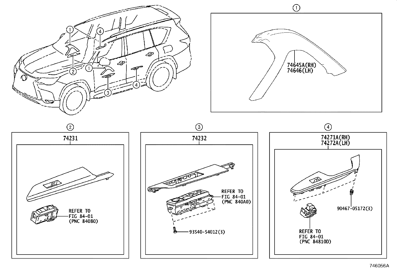 Toyota 74617-60070-C0 PLUG, ASSIST GRIP