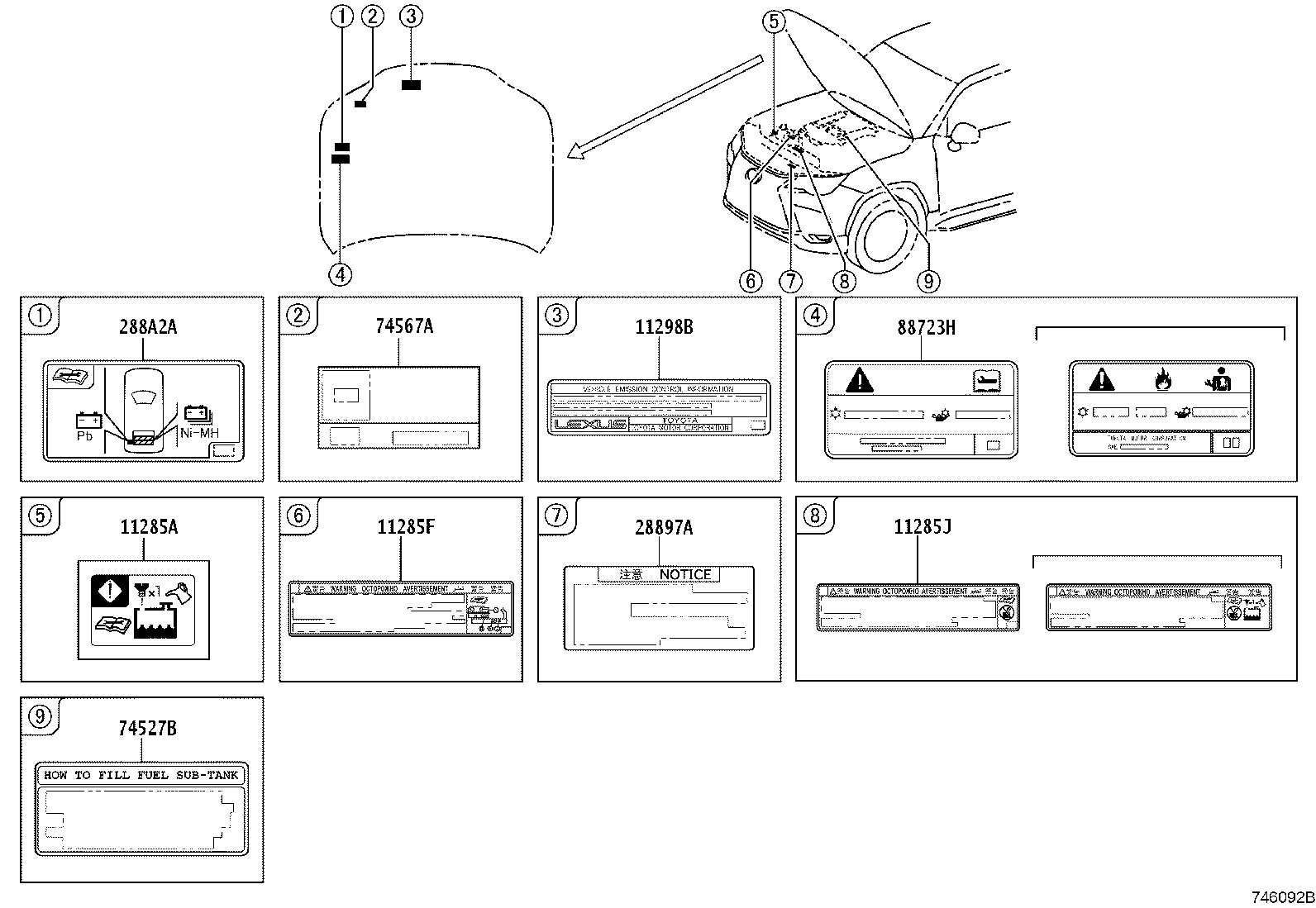 Toyota 88723-60370 LABEL, COOLER SERVICE CAUTION