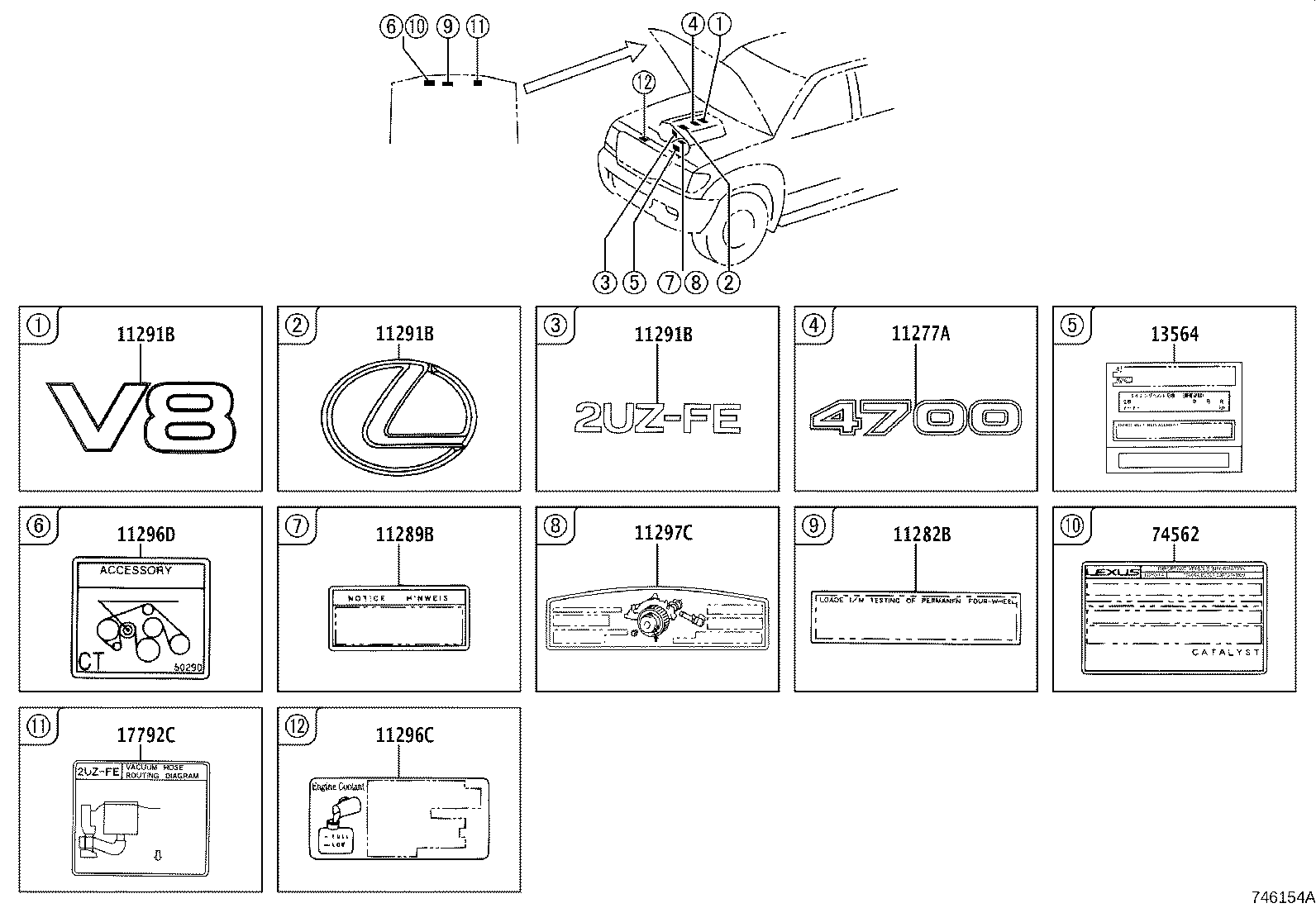 Toyota 88723-60040 LABEL, COOLER SERVICE CAUTION