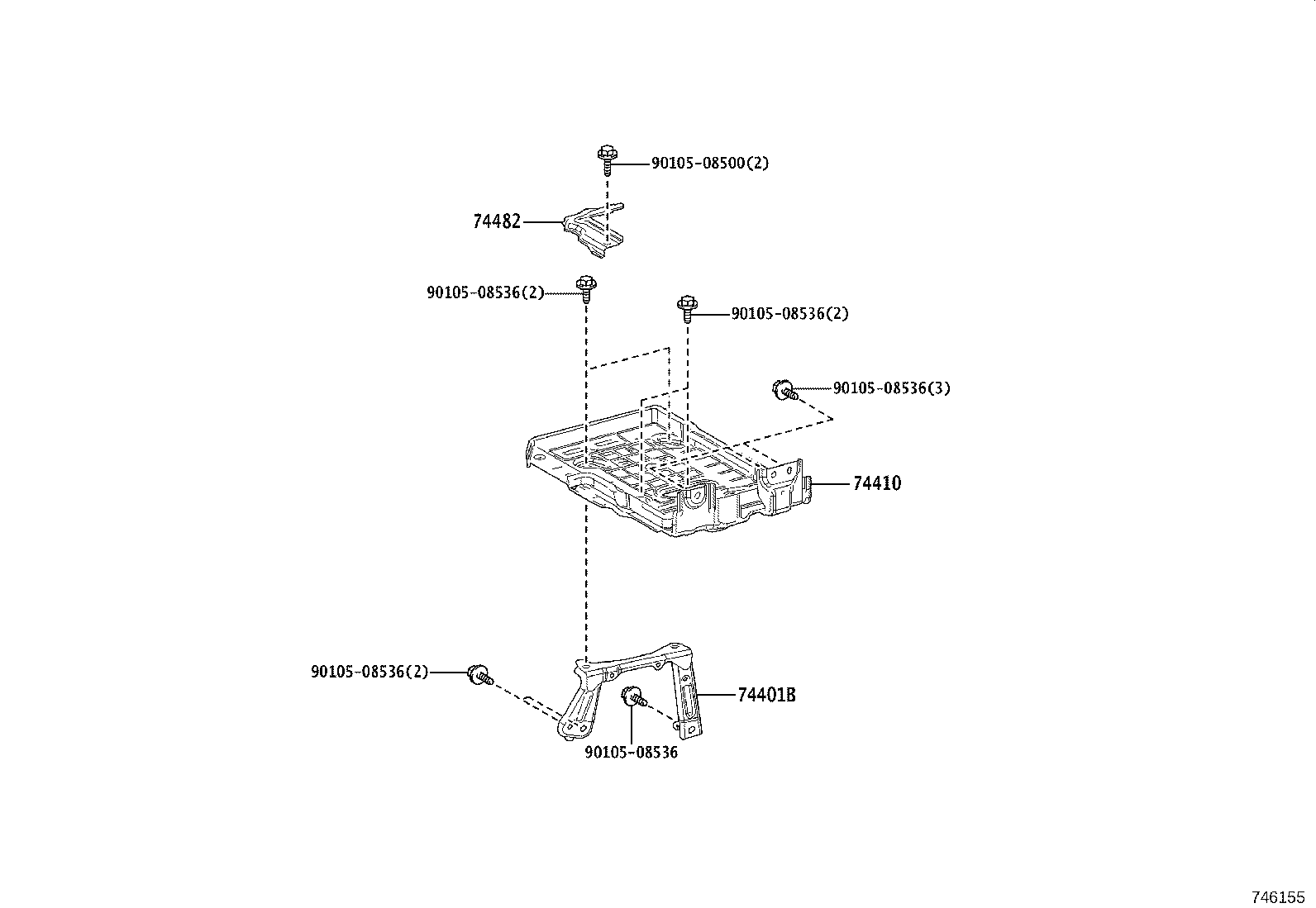 74405-60130 CLAMP SUB-ASSY, BATTERY, NO.2 product image