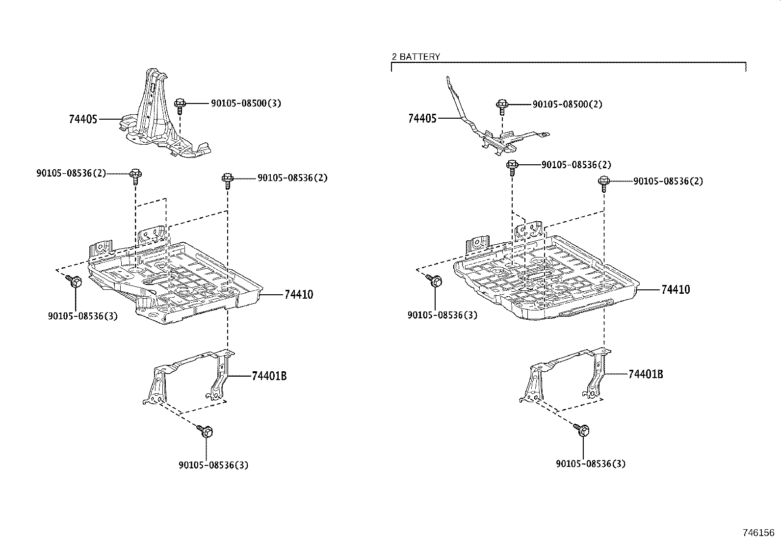 74405-60130 CLAMP SUB-ASSY, BATTERY, NO.2 product image