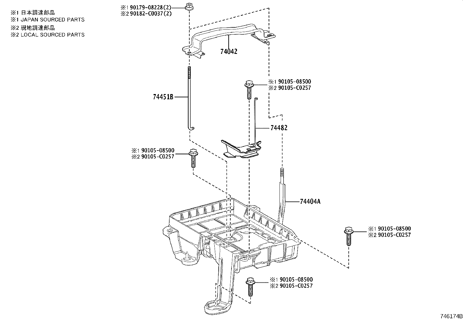 74451-0A030 BOLT, BATTERY CLAMP product image