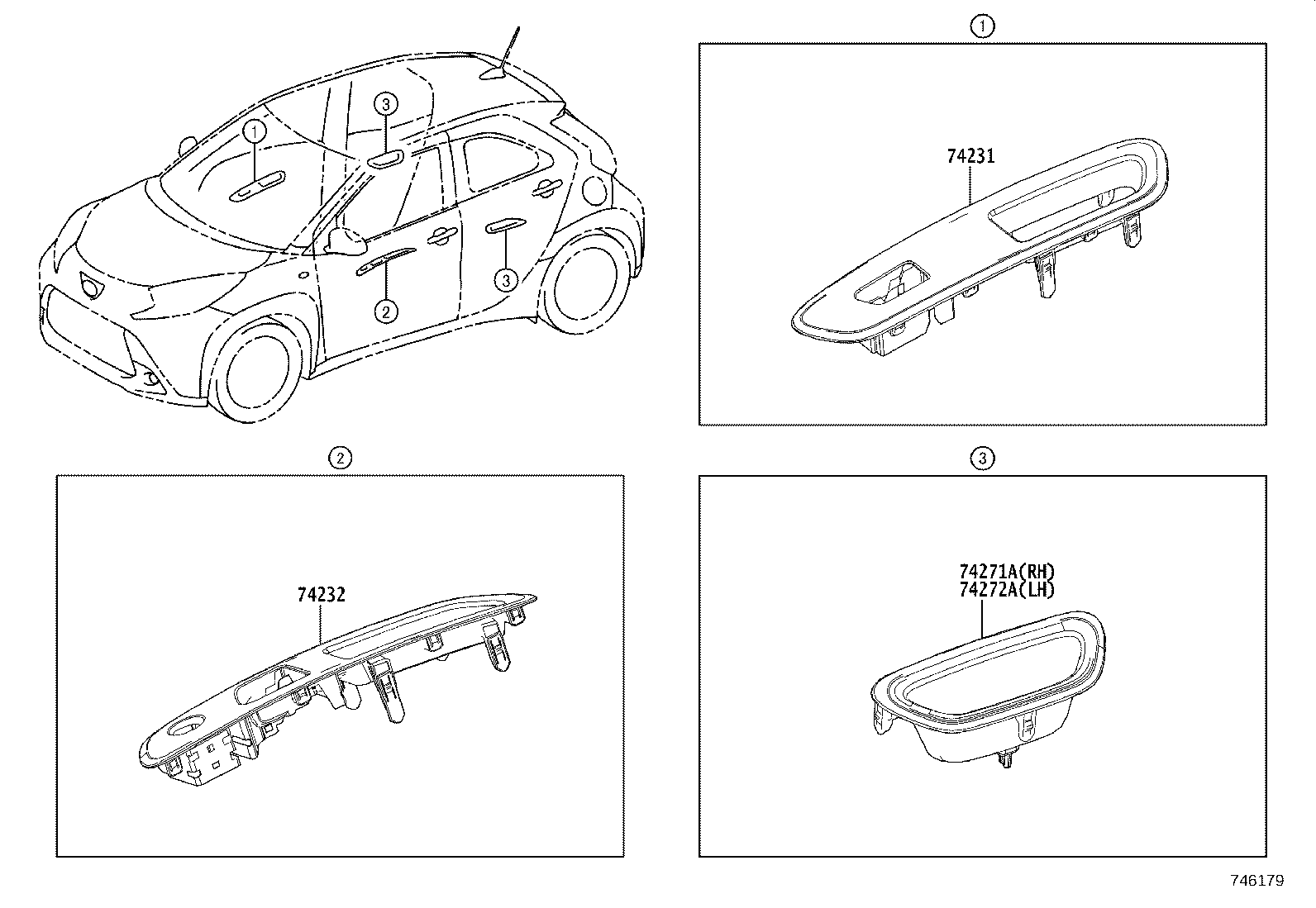 74348-33040 HOLDER, VISOR, RH product image