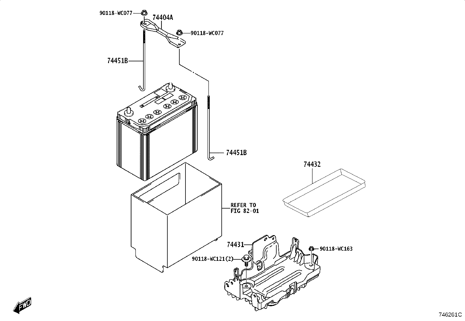 74451-WC001 BOLT, BATTERY CLAMP product image