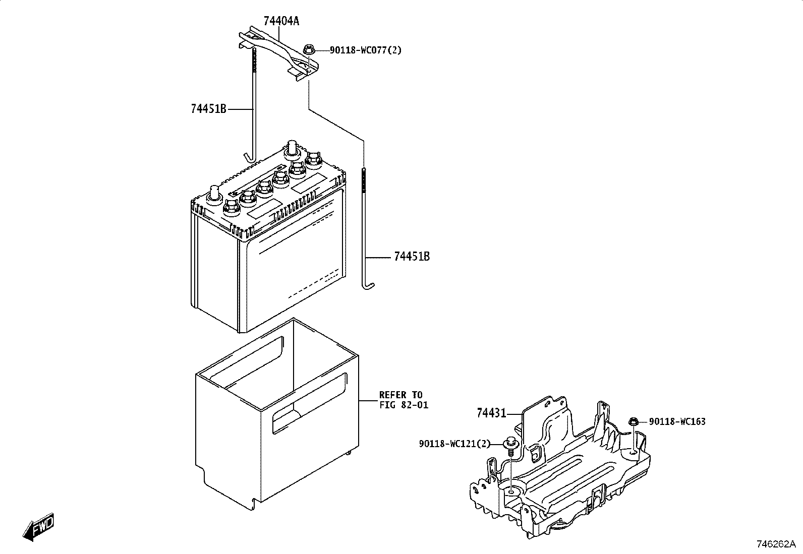 74410-WC014 TRAY, BATTERY product image