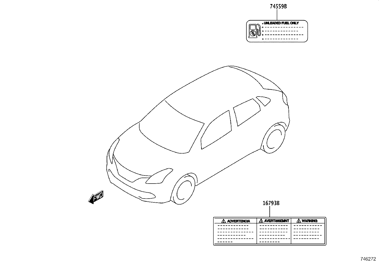 42661-WC008 LABEL, COMPACT SPARE TIRE CAUTION product image