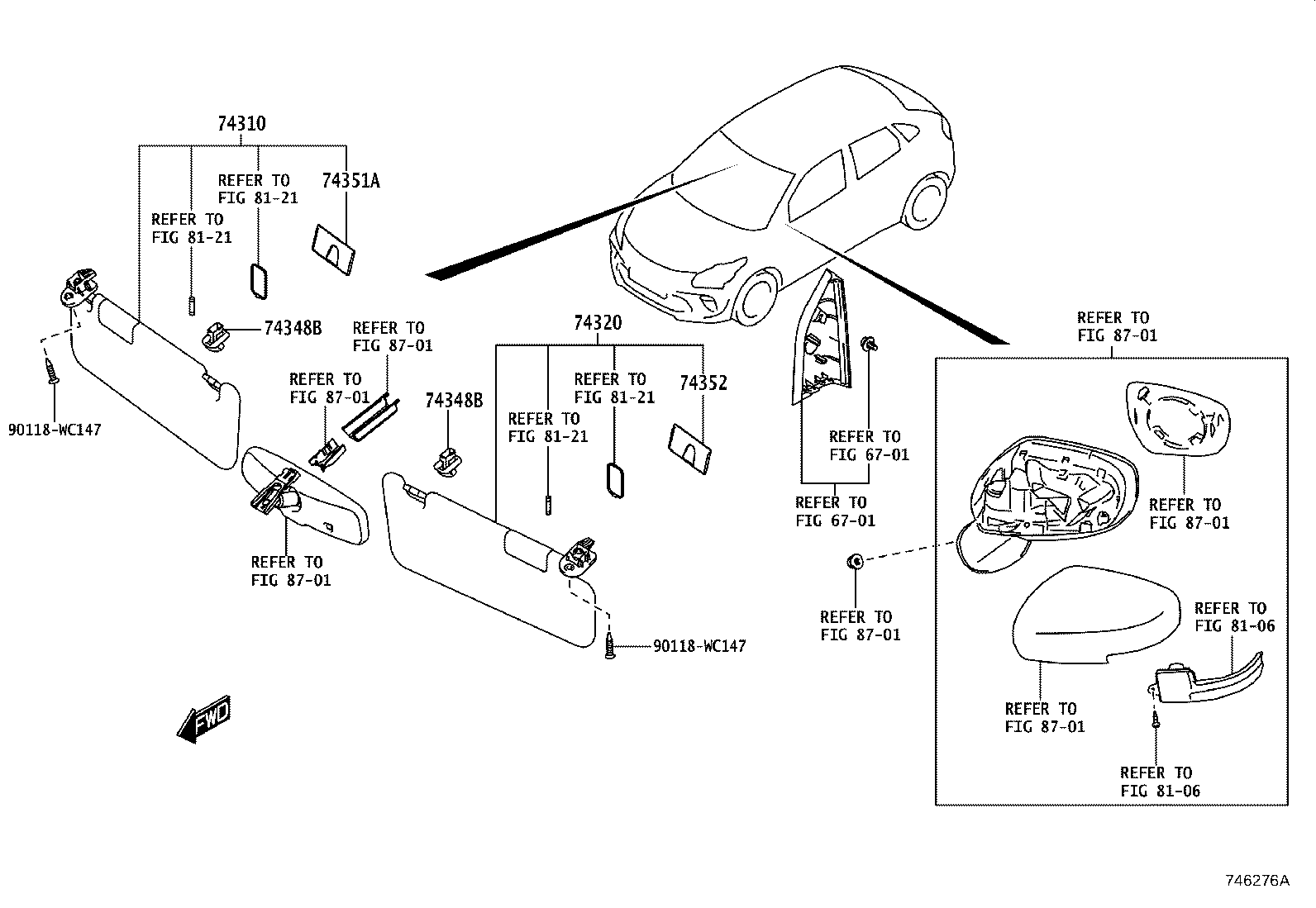 74232-WC005 PANEL, FRONT ARMREST BASE, UPPER LH product image