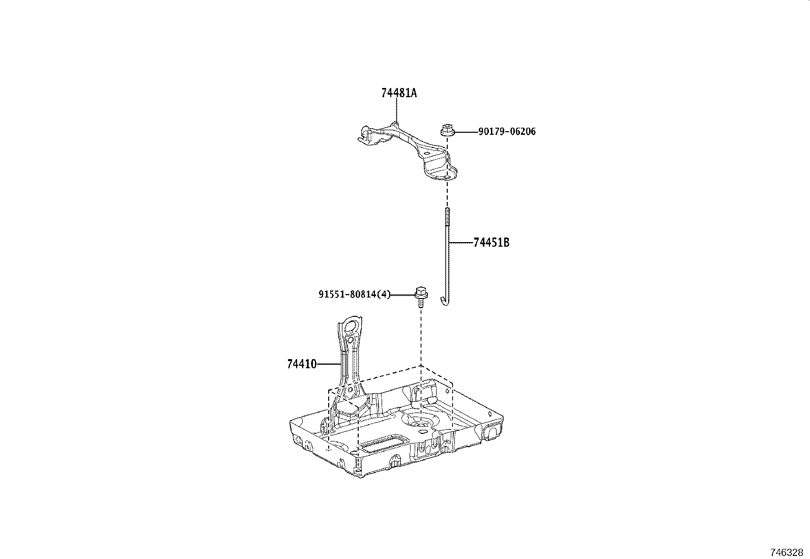 74410-30100 CARRIER ASSY, BATTERY product image