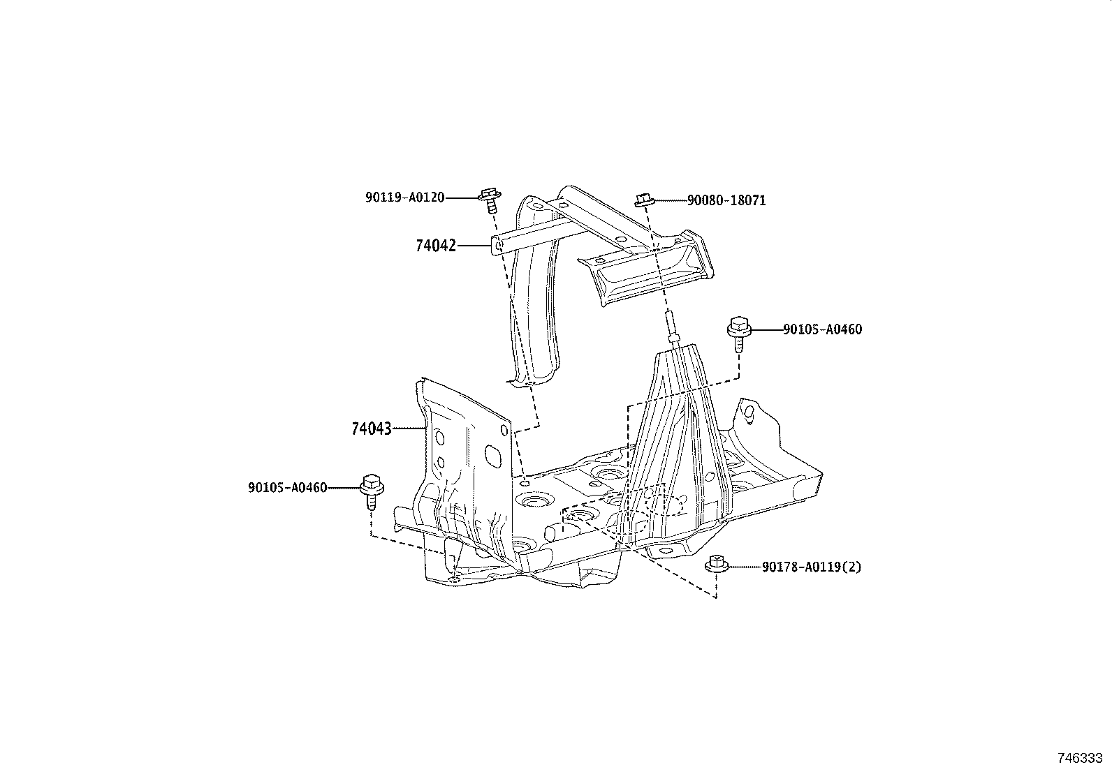 74404-0C050 CLAMP SUB-ASSY, BATTERY product image