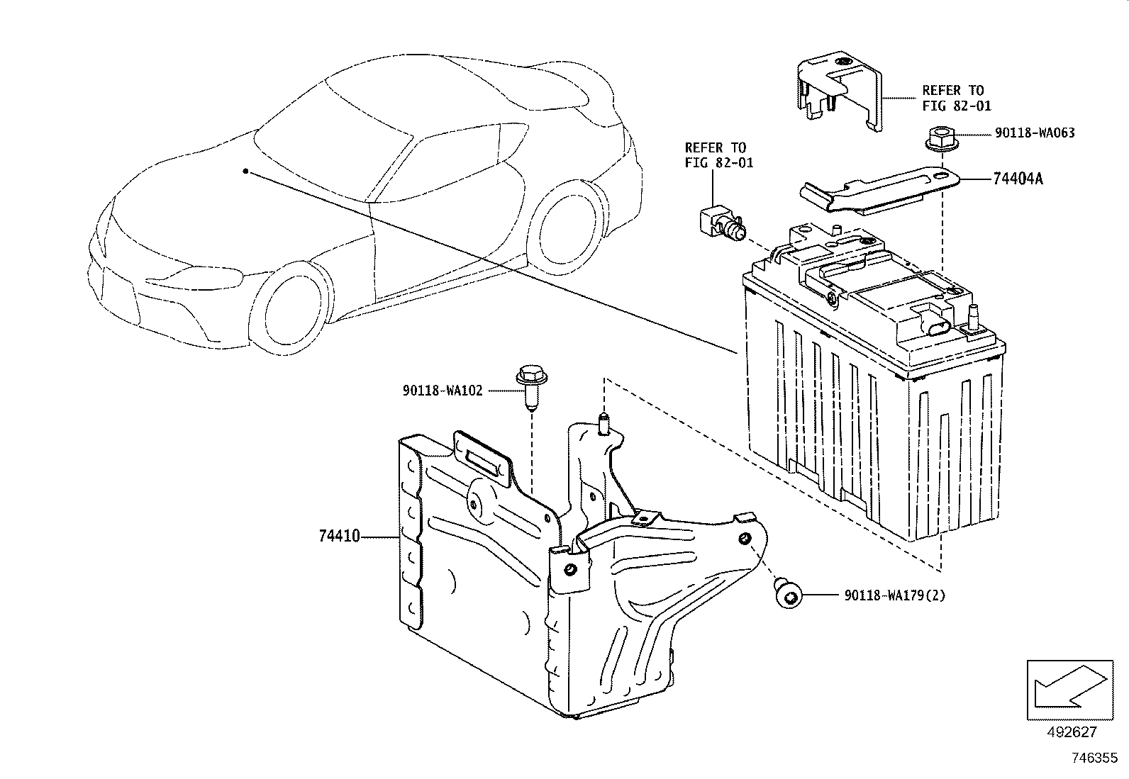 74404-WAA01 CLAMP SUB-ASSY, BATTERY product image