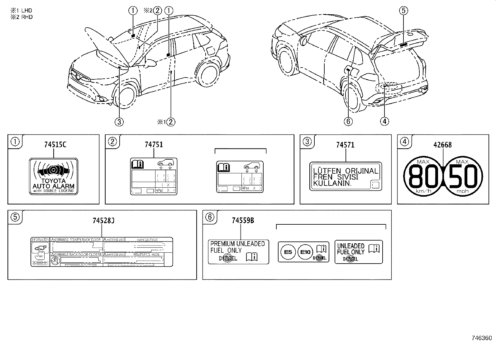 42661-16840 LABEL, TIRE PRESSURE INFORMATION product image