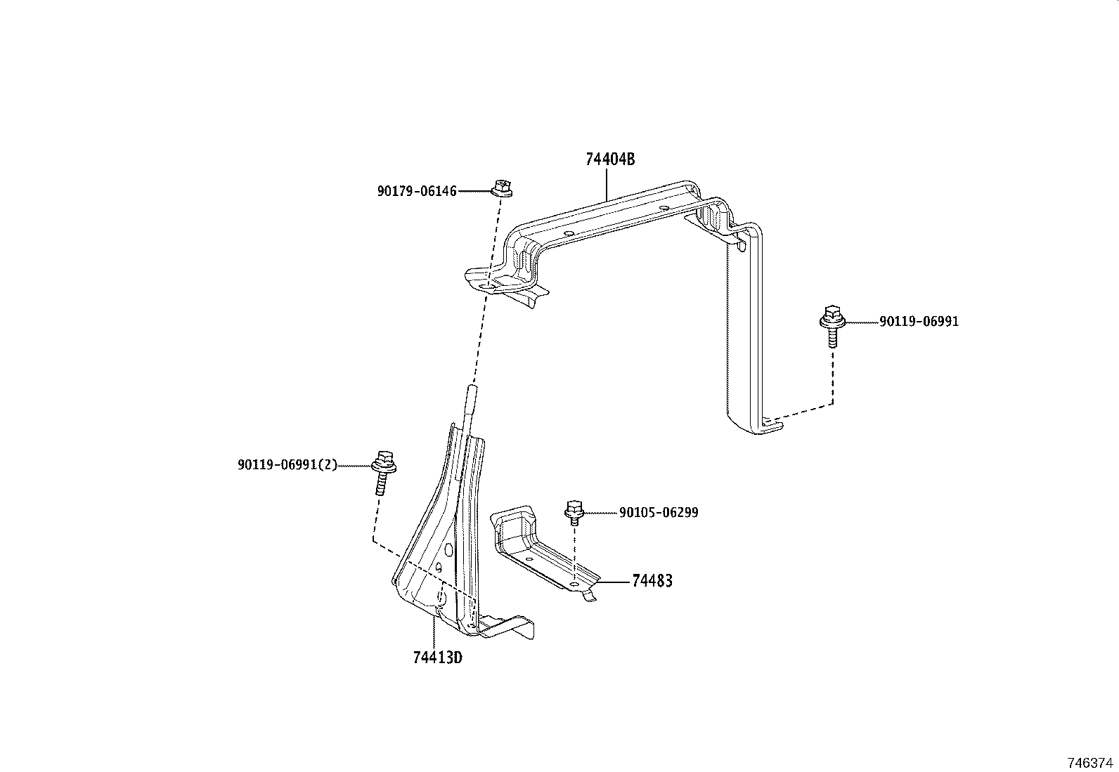 74404-76020 CLAMP SUB-ASSY, BATTERY product image