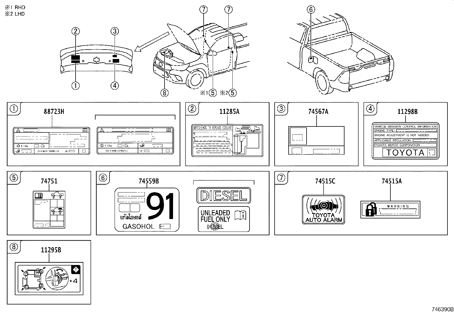 Toyota 42661-0KM31 LABEL, TIRE PRESSURE INFORMATION