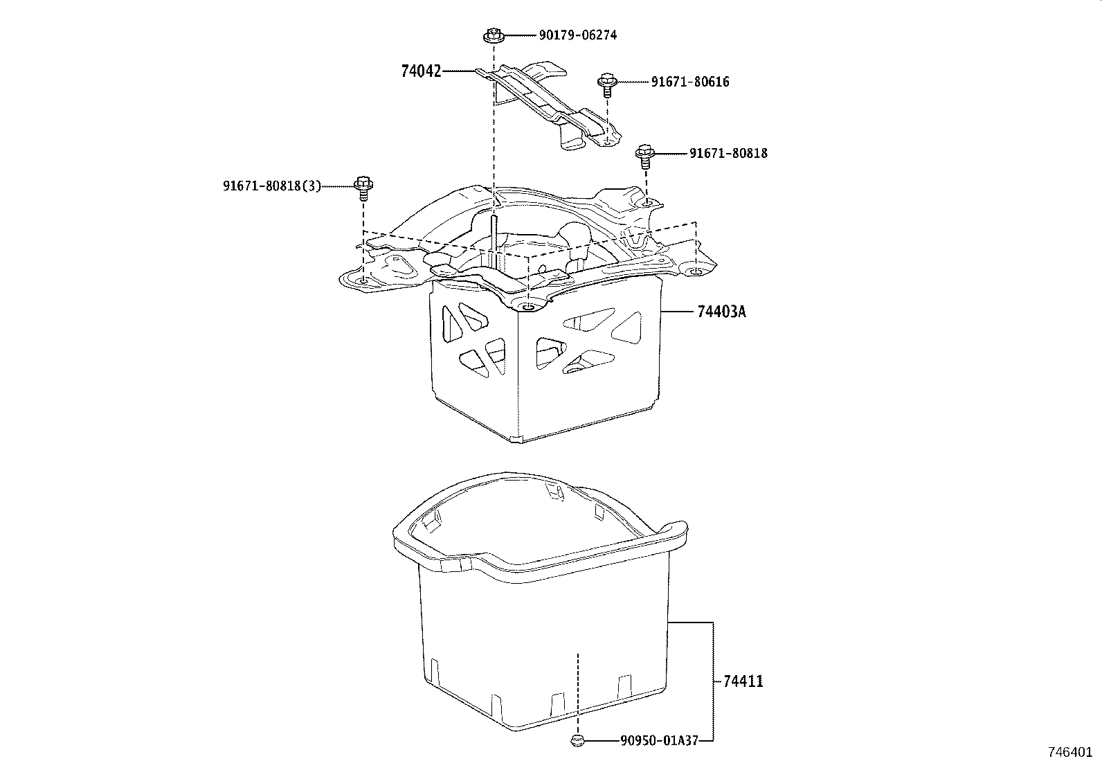 74403-52050 CARRIER SUB-ASSY, BATTERY product image