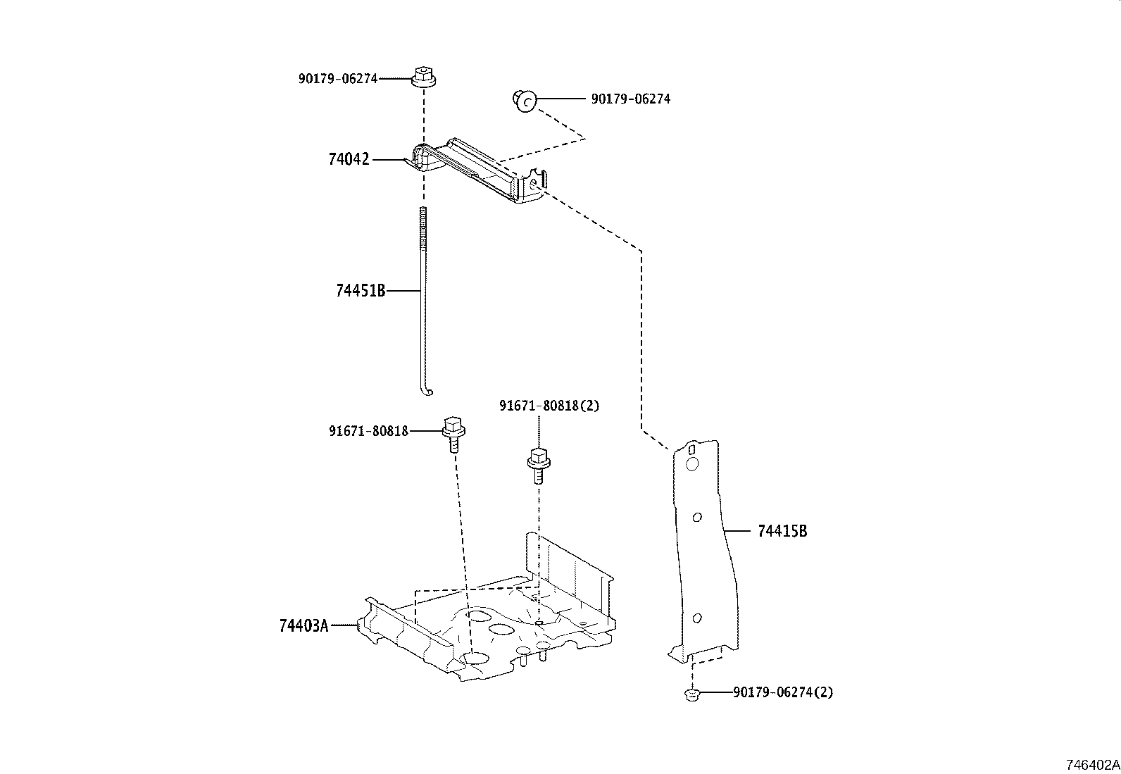 74403-52050 CARRIER SUB-ASSY, BATTERY product image