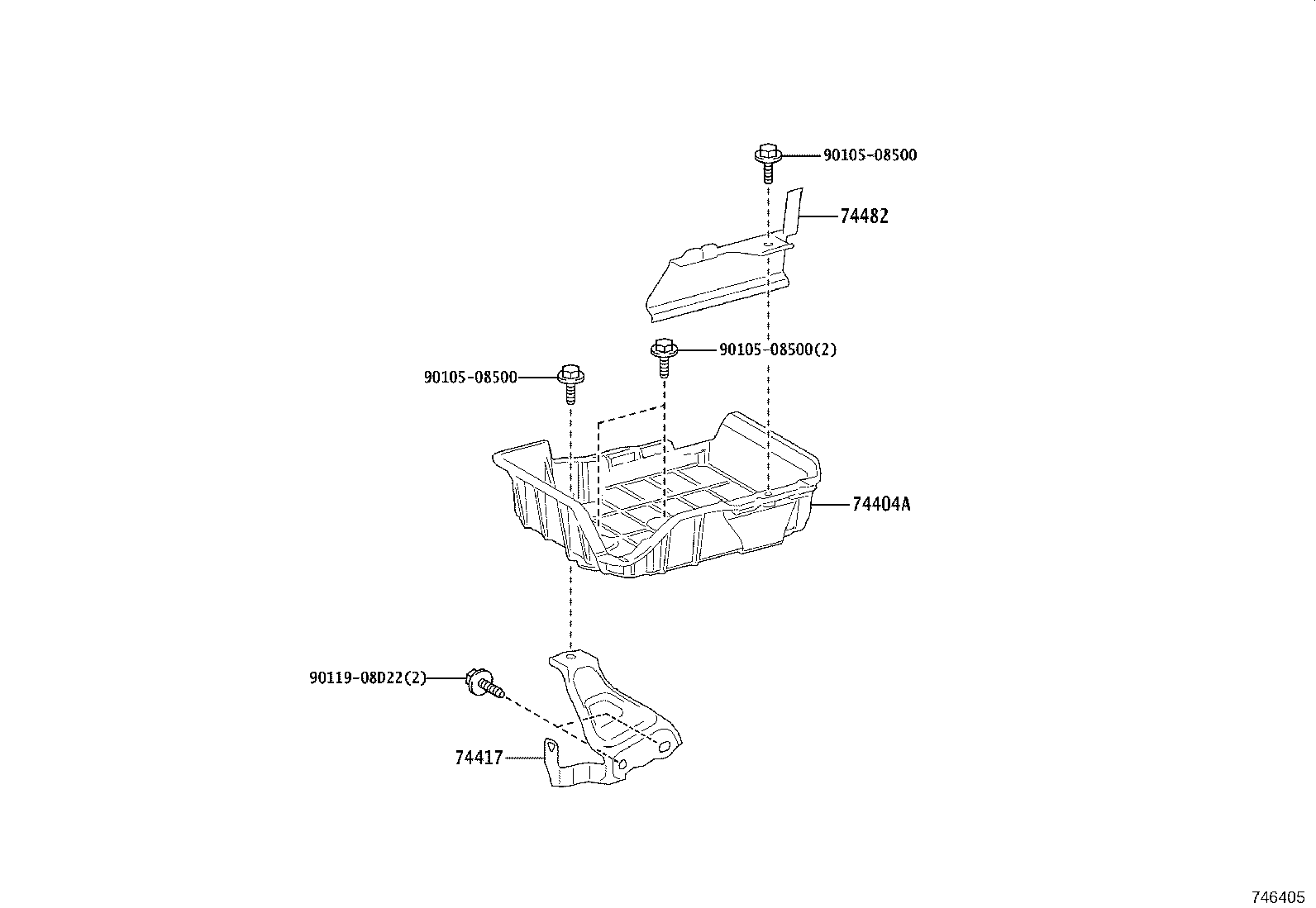 74410-16010 CARRIER ASSY, BATTERY product image
