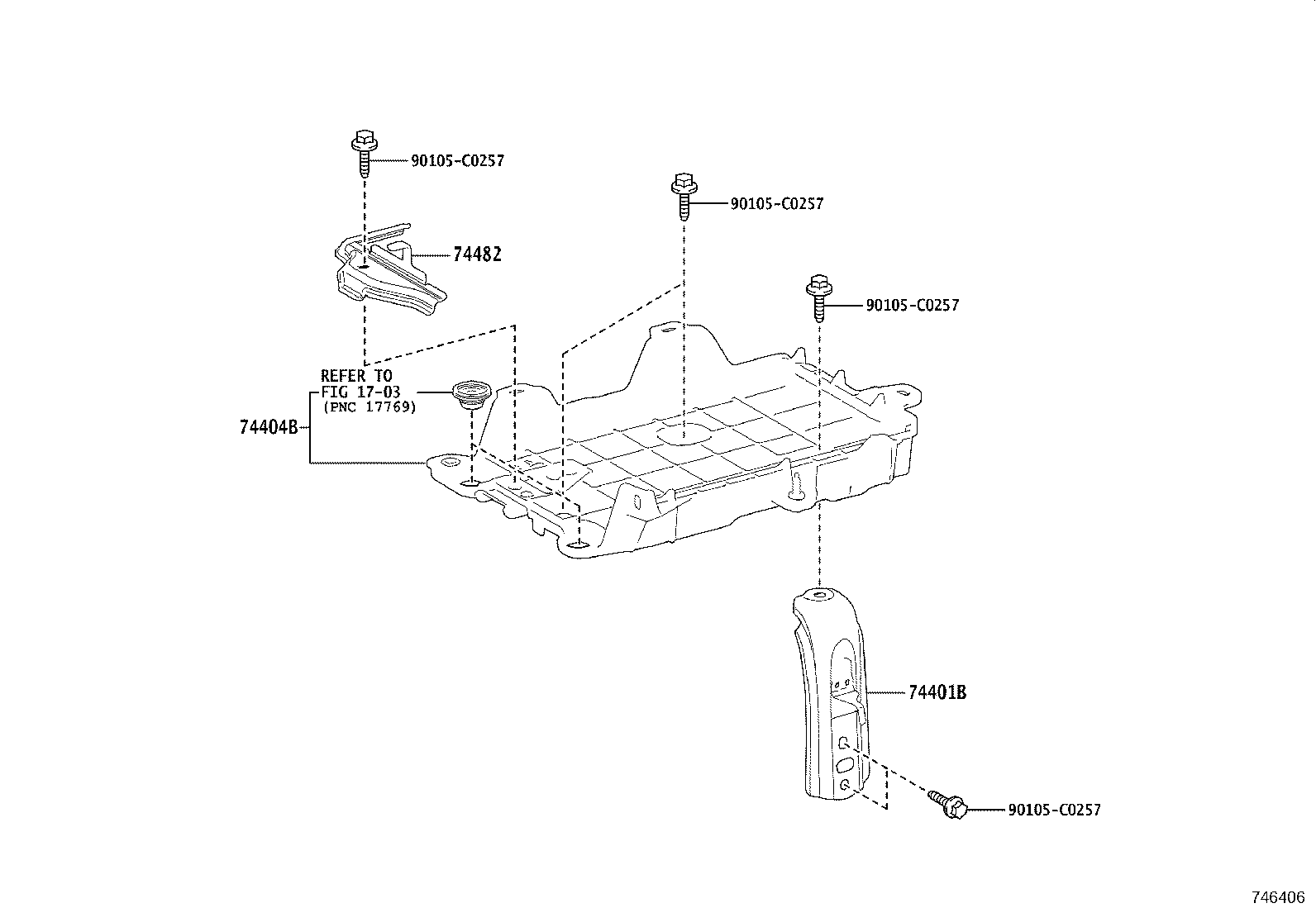 74401-07011 BRACKET SUB-ASSY, BATTERY CARRIER product image