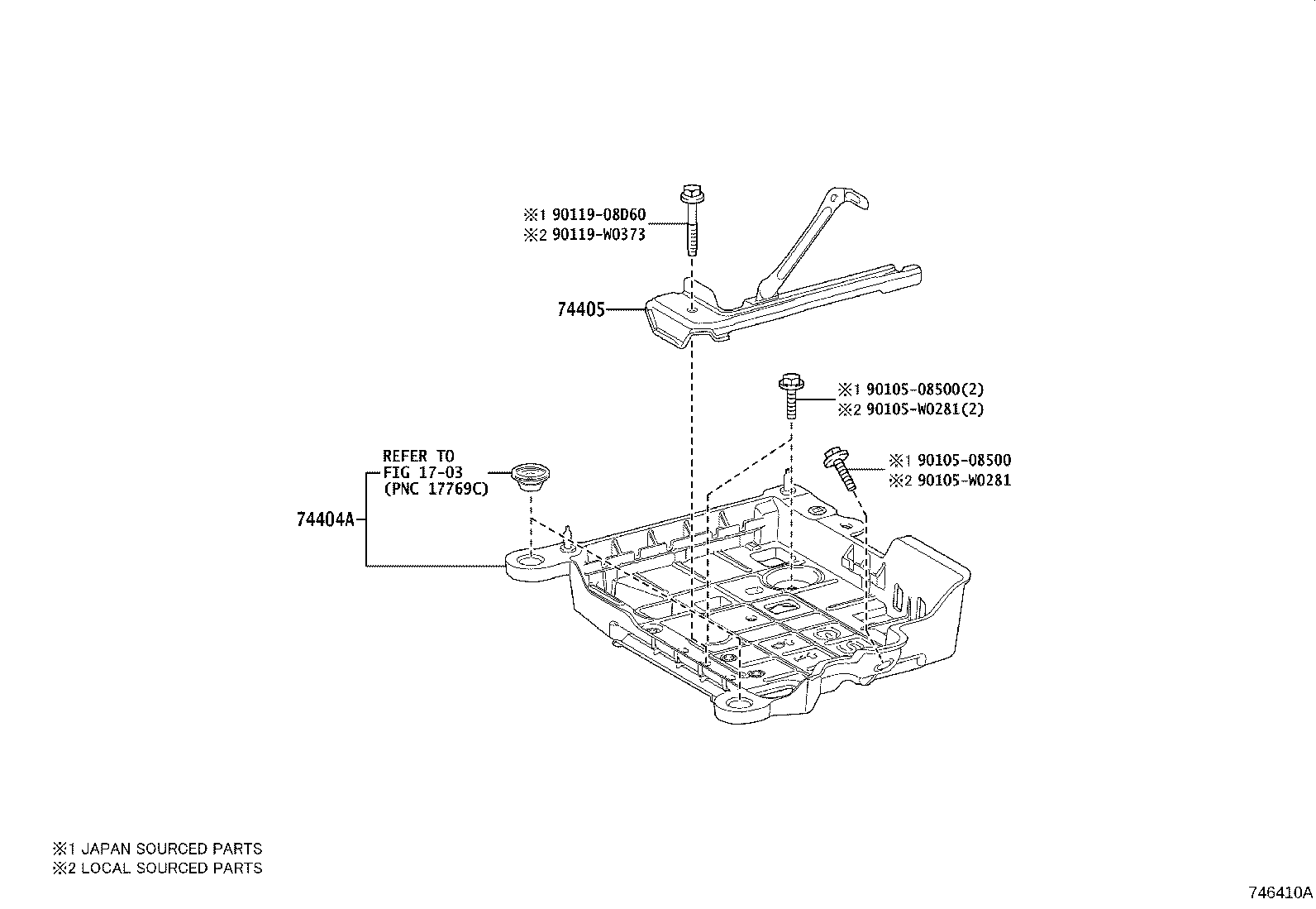 74401-52030 BRACKET SUB-ASSY, BATTERY product image