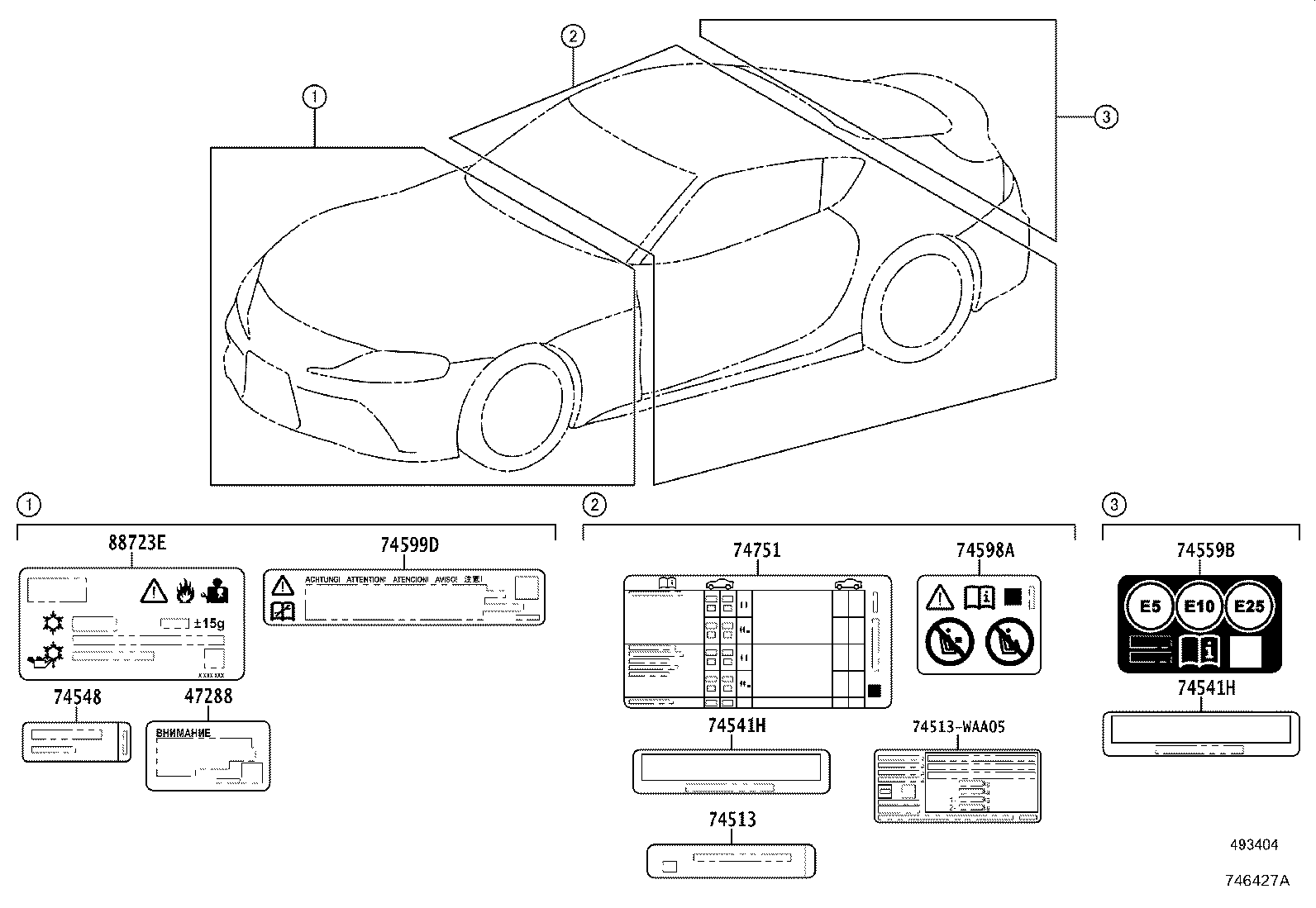 Toyota 74559-WAA03 LABEL, FUEL INFORMATION