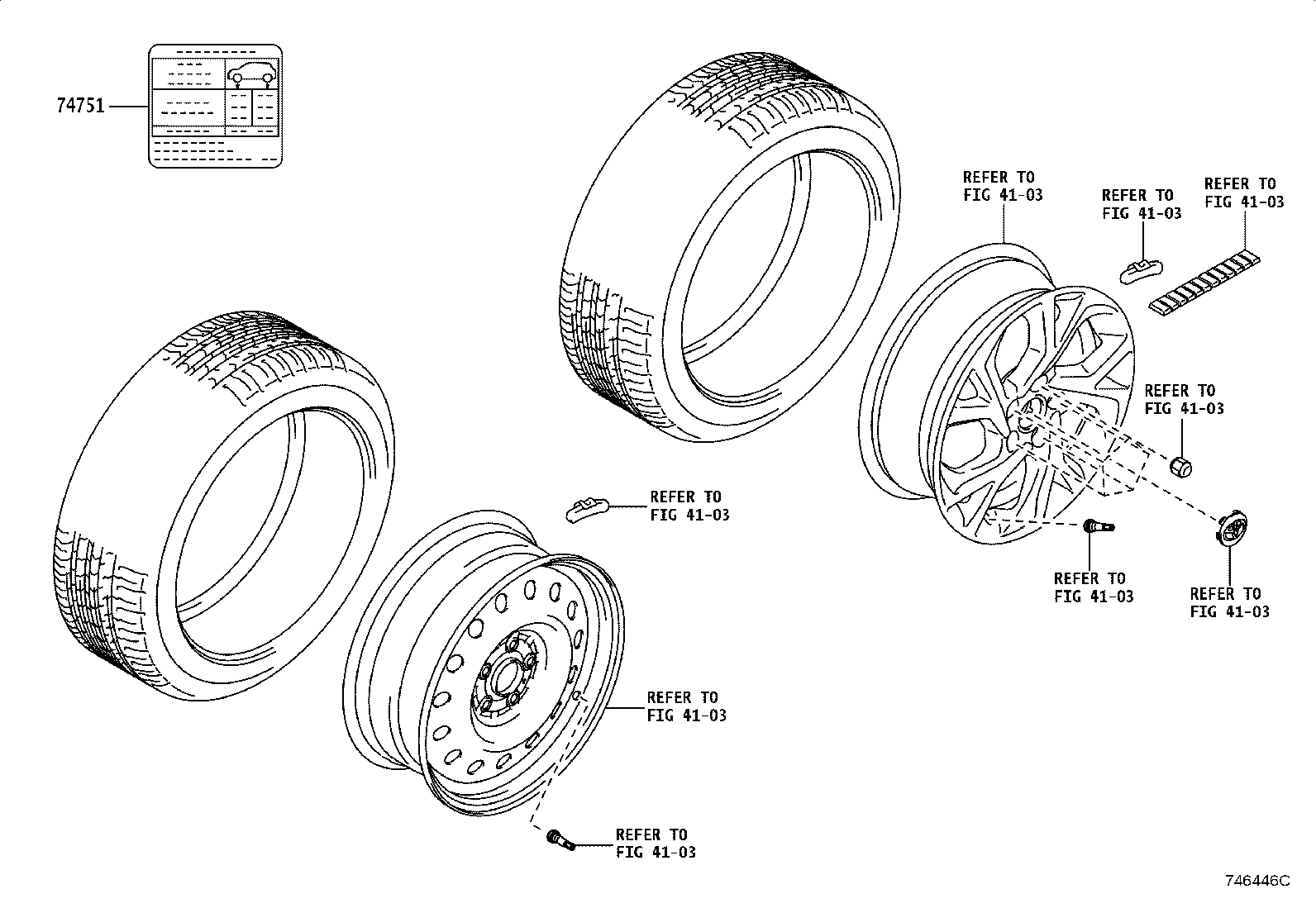 42661-WC009 LABEL, TIRE PRESSURE INFORMATION product image