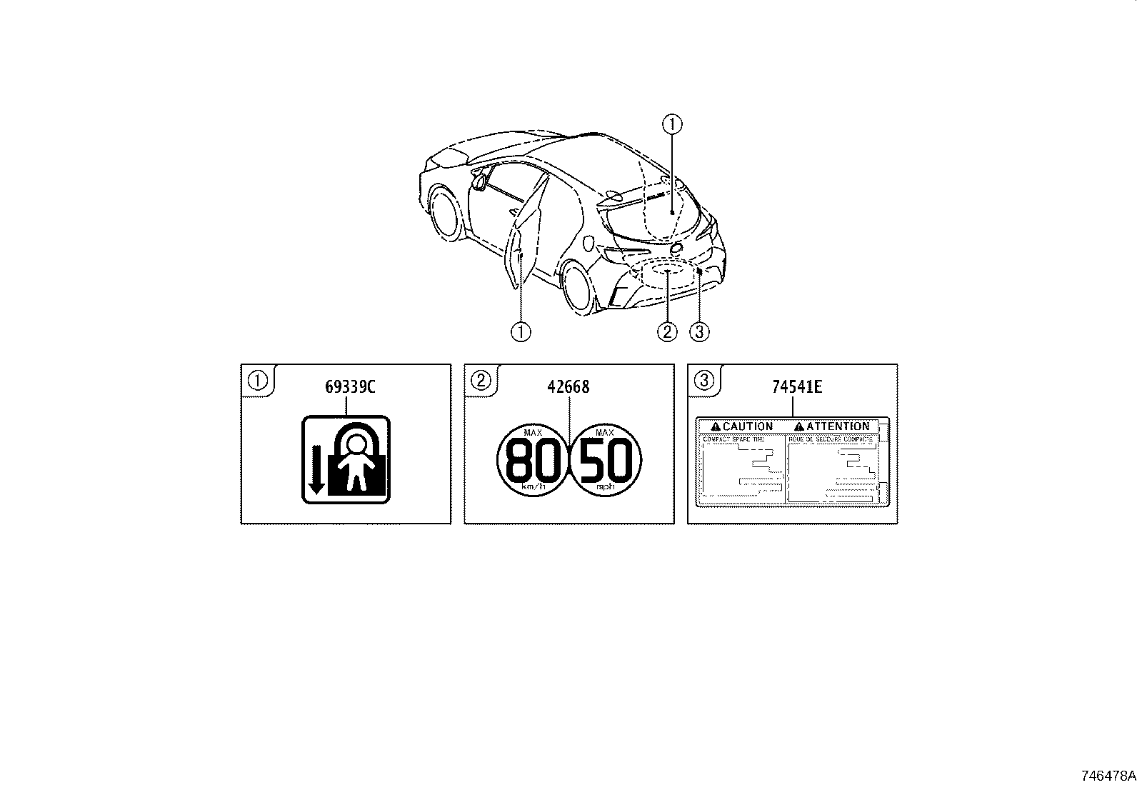 42661-12M70 LABEL, TIRE PRESSURE INFORMATION product image