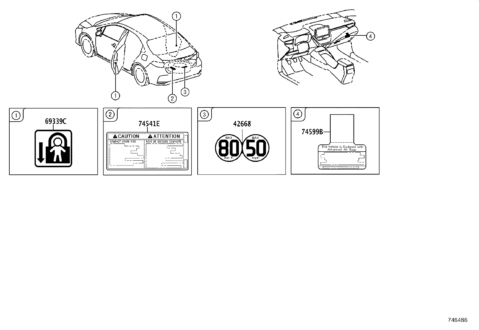 42661-12M80 LABEL, TIRE PRESSURE INFORMATION product image