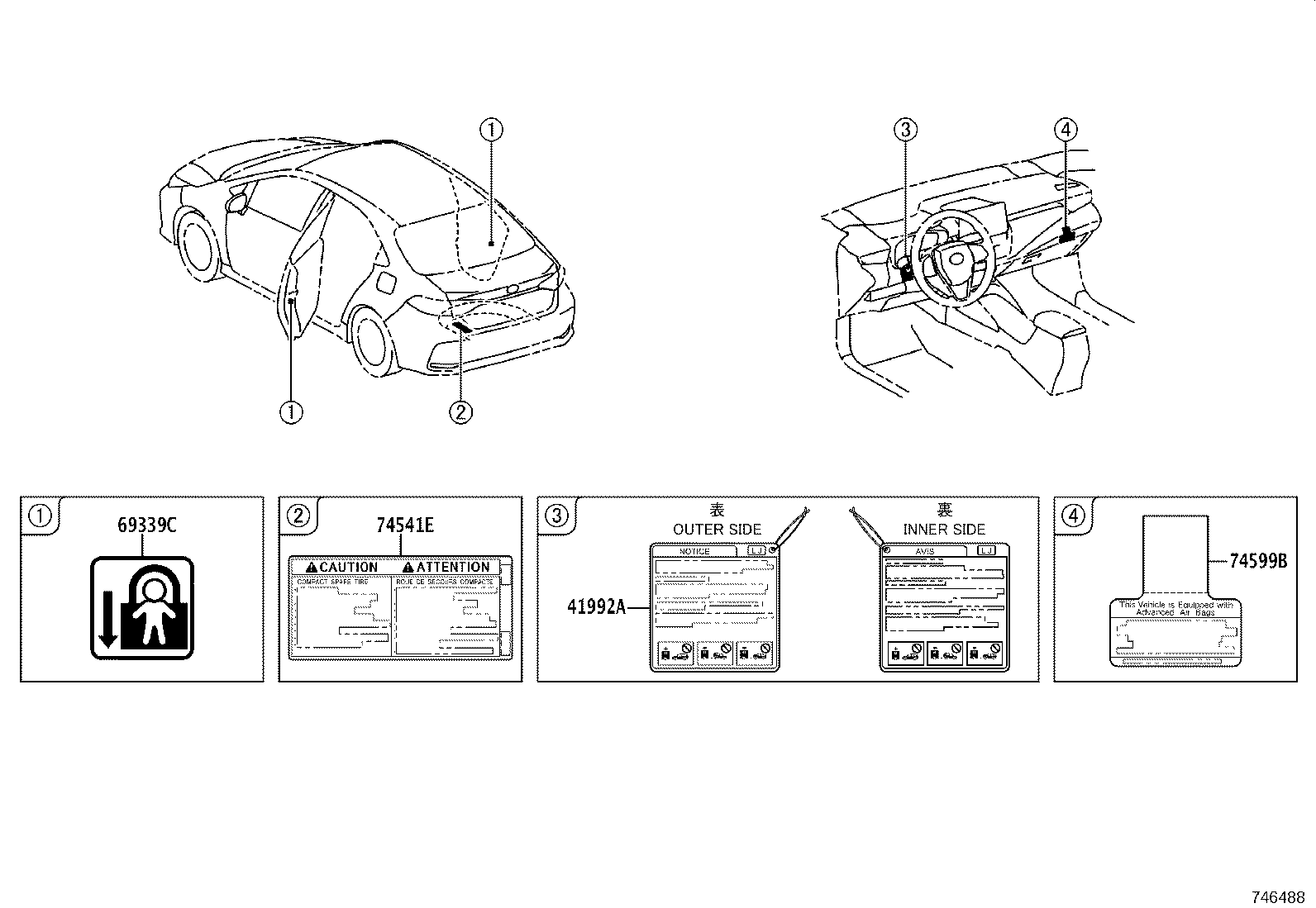 85539-12010 LABEL, POWER OUTLET NOTICE product image