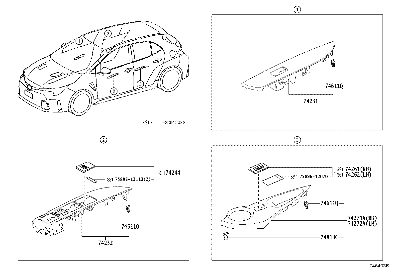 Toyota 74640-12170-C1 COVER, DOOR ASSIST GRIP, LH