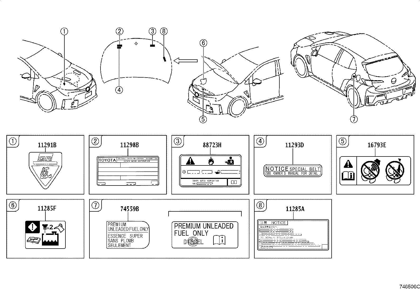 Toyota 11298-18021 LABEL, EMISSION CONTROL INFORMATION