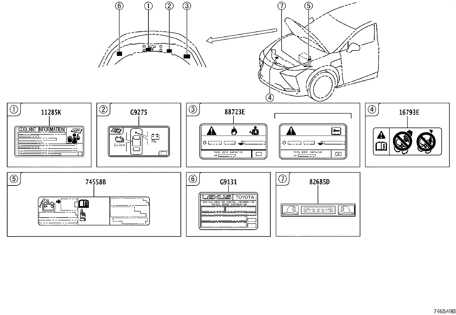 Toyota G9131-46020 LABEL, ELECTRIC VEHICLE EMISSION CONTROL INFORMATION