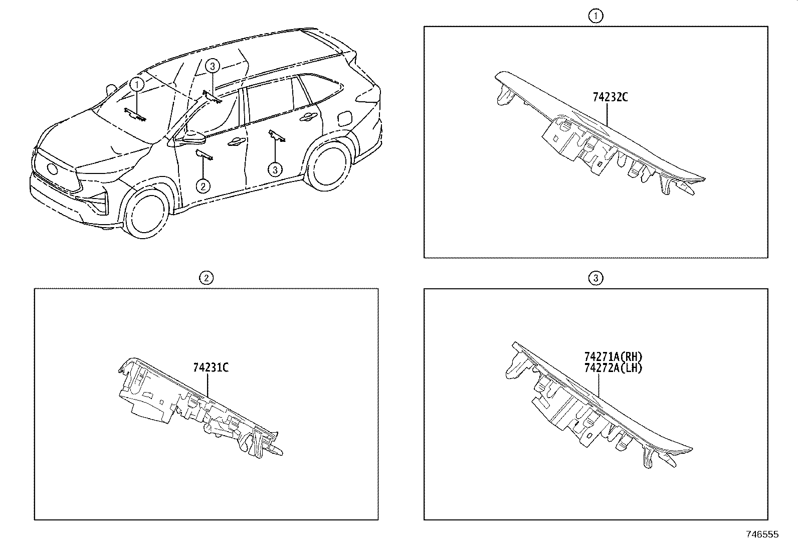 74272-VT010 PANEL, REAR DOOR ARMREST BASE, UPPER LH product image