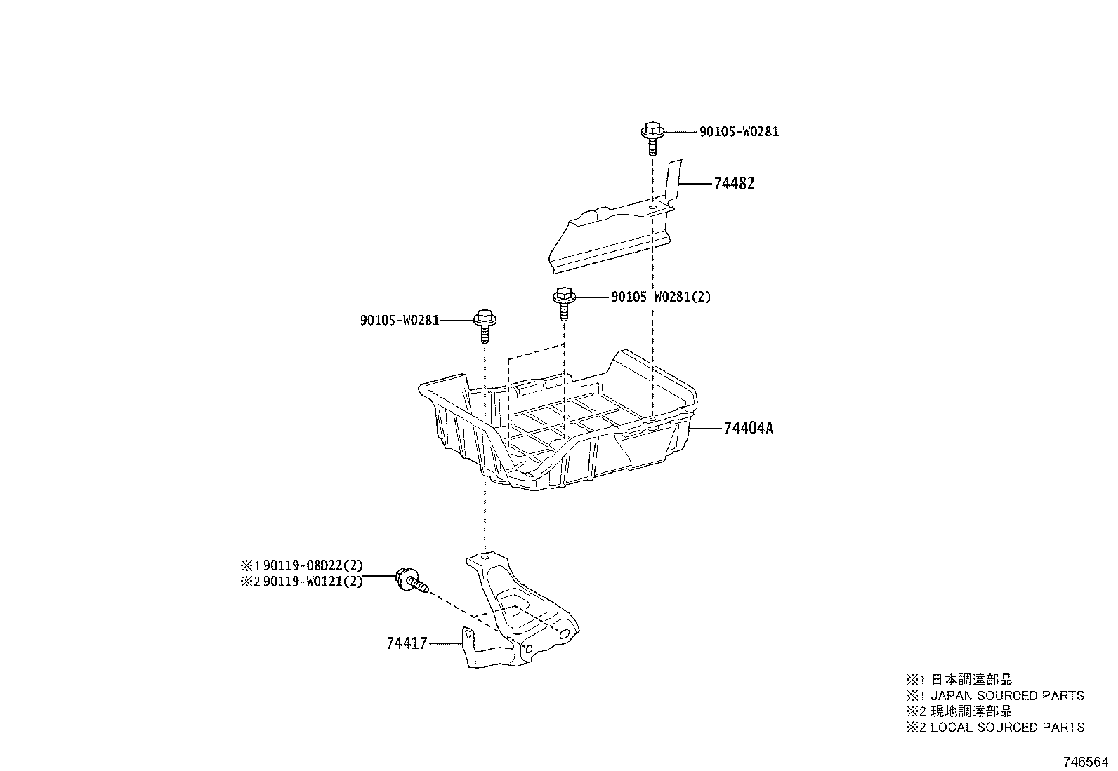 74405-02030 CLAMP SUB-ASSY, BATTERY, NO.2 product image