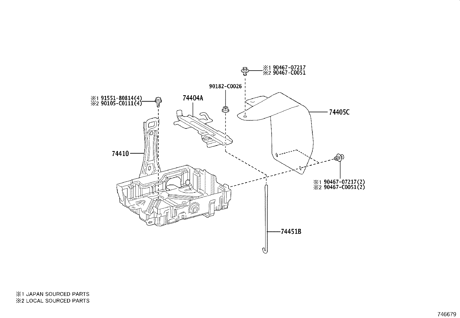 74451-02160 BOLT, BATTERY CLAMP product image