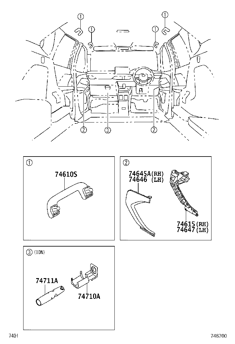 74273-BZ080-B1 PANEL, REAR DOOR ARMREST BASE, LOWER RH product image