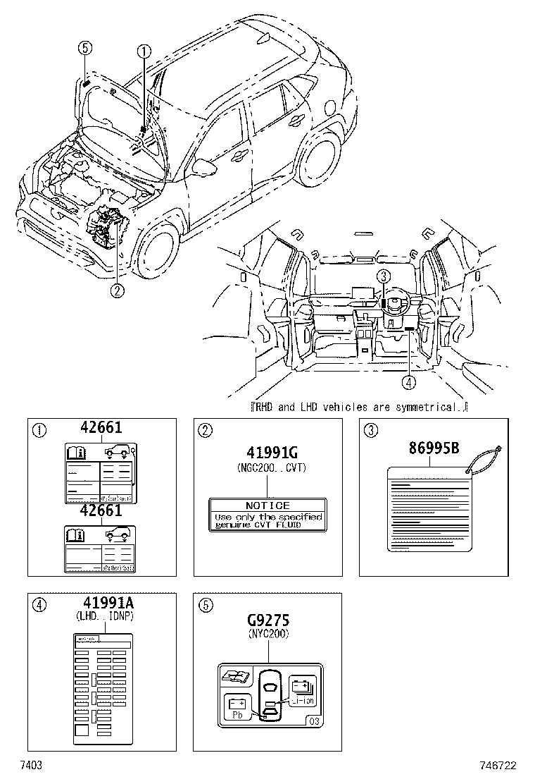 42661-BZF20 LABEL, TIRE PRESSURE INFORMATION product image