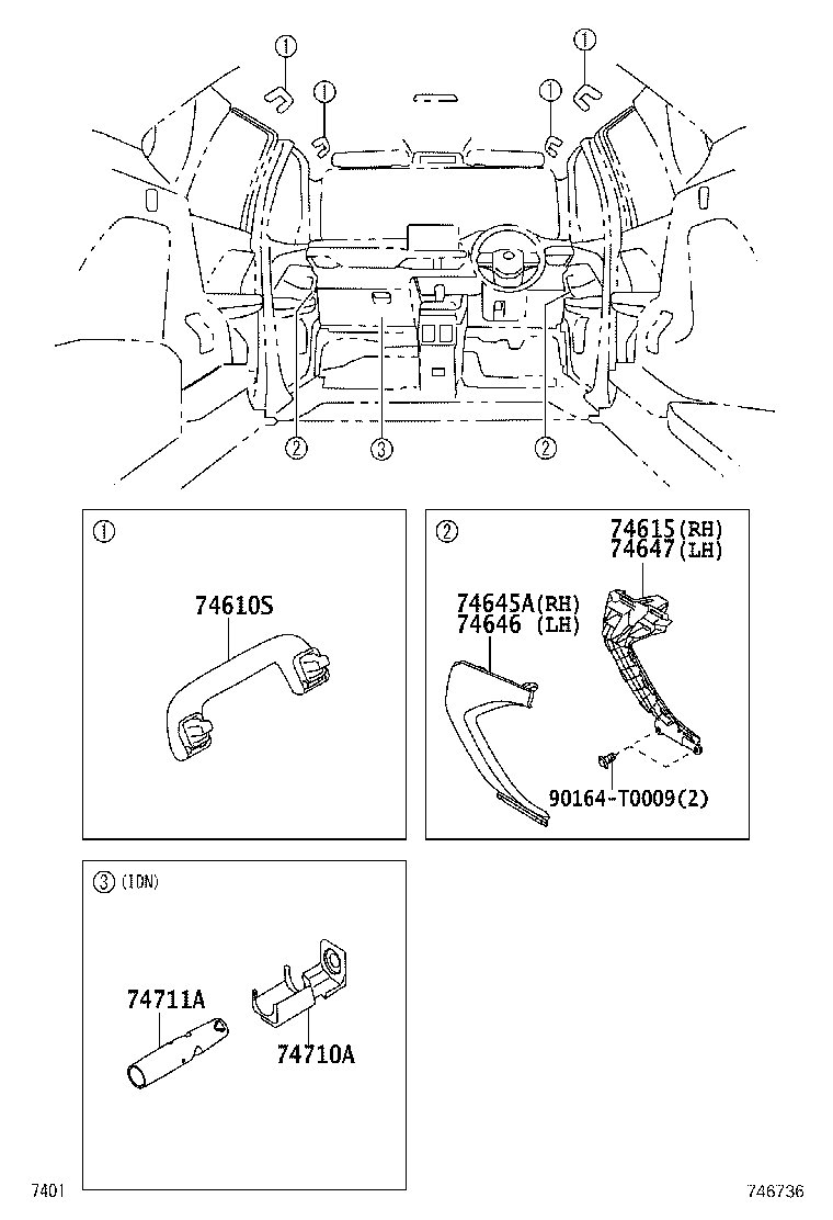 74273-BZ080-B1 PANEL, REAR DOOR ARMREST BASE, LOWER RH product image