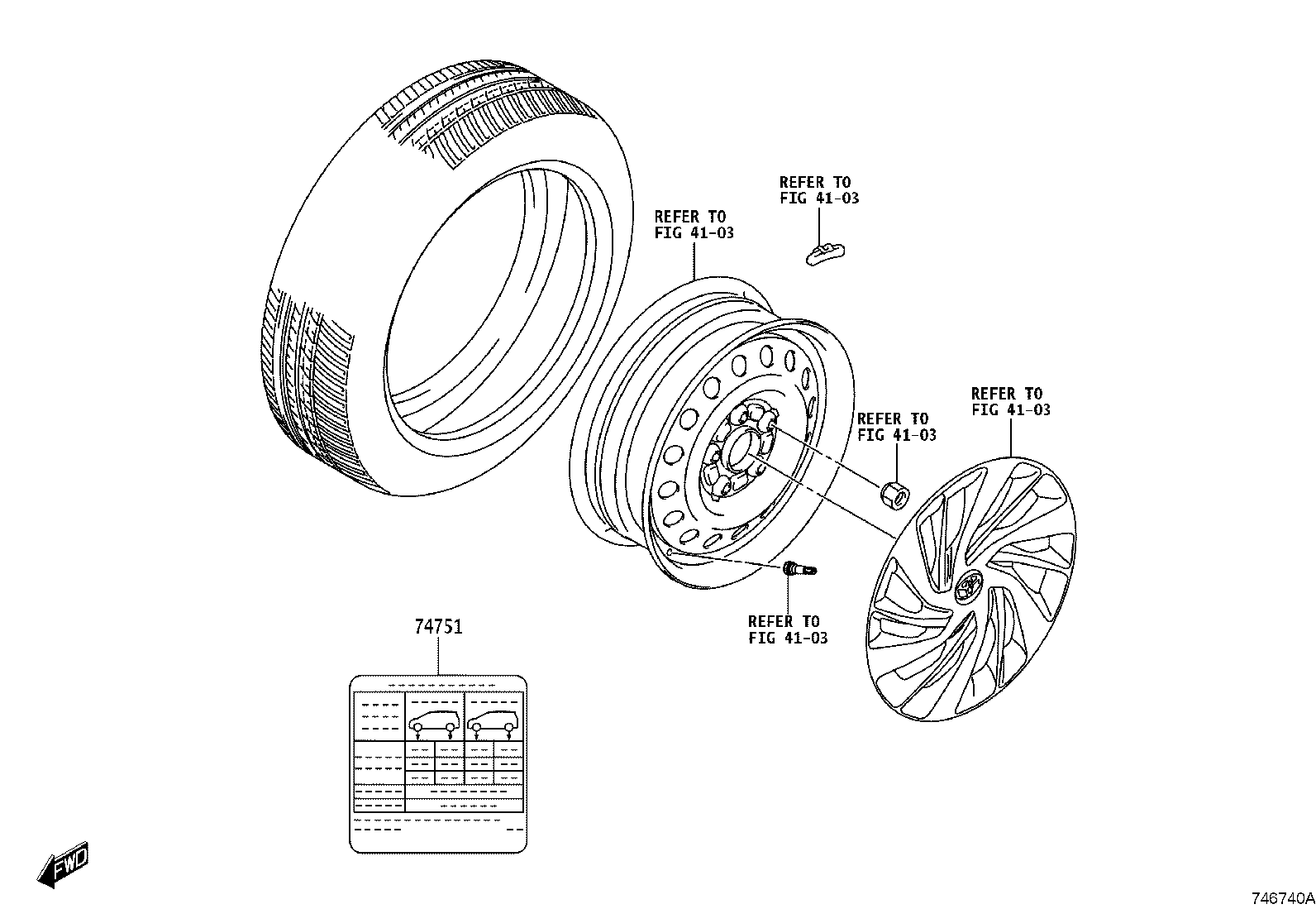 42661-WC013 LABEL, TIRE PRESSURE INFORMATION product image