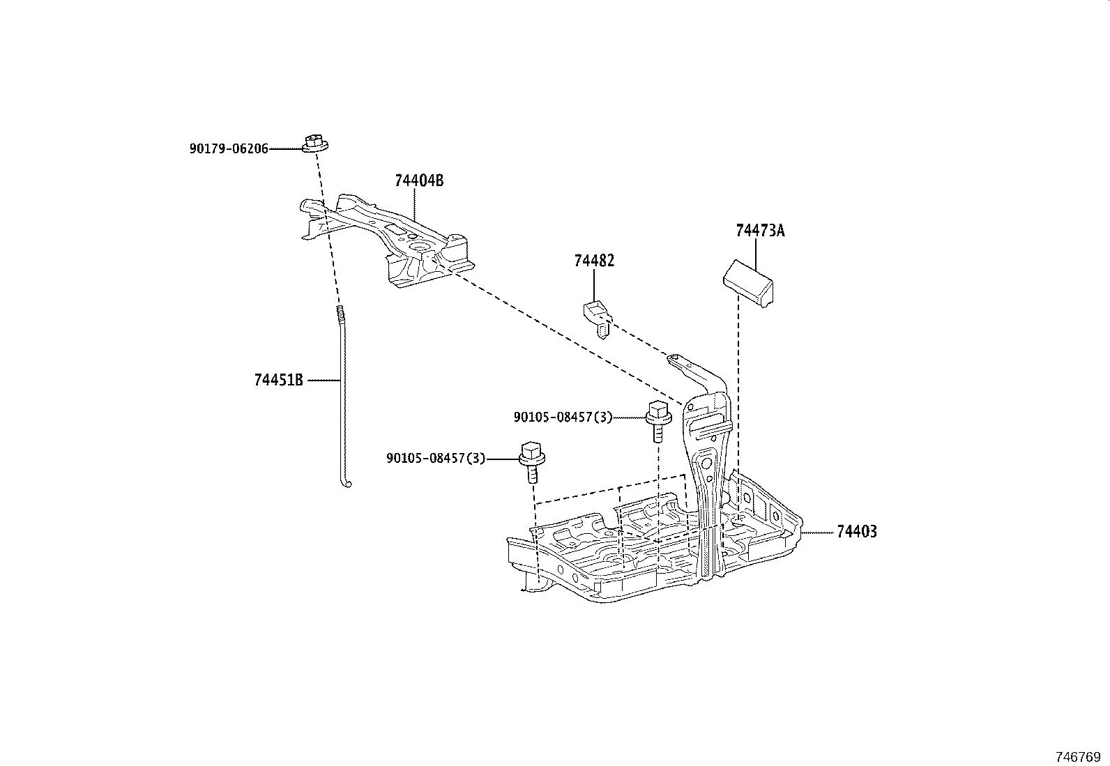 74401-V2010 BRACKET SUB-ASSY, BATTERY product image