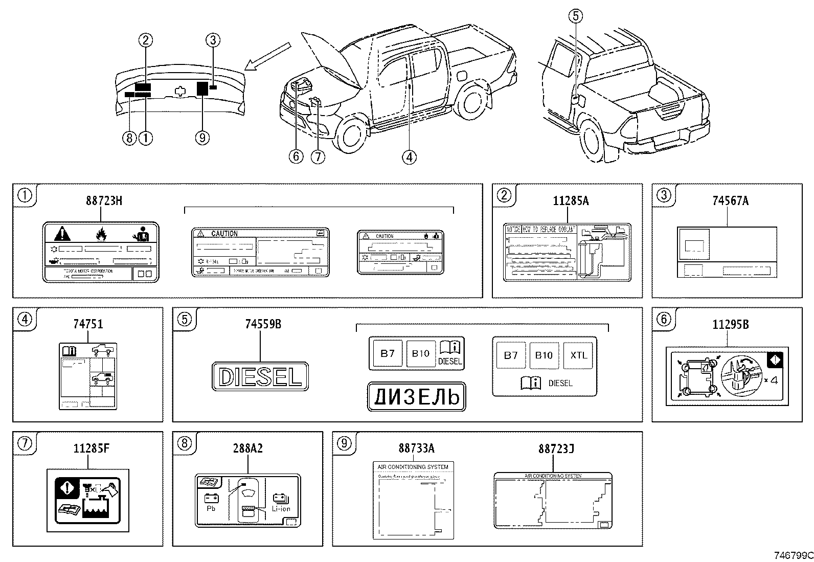 42661-YP070 LABEL, TIRE PRESSURE INFORMATION product image