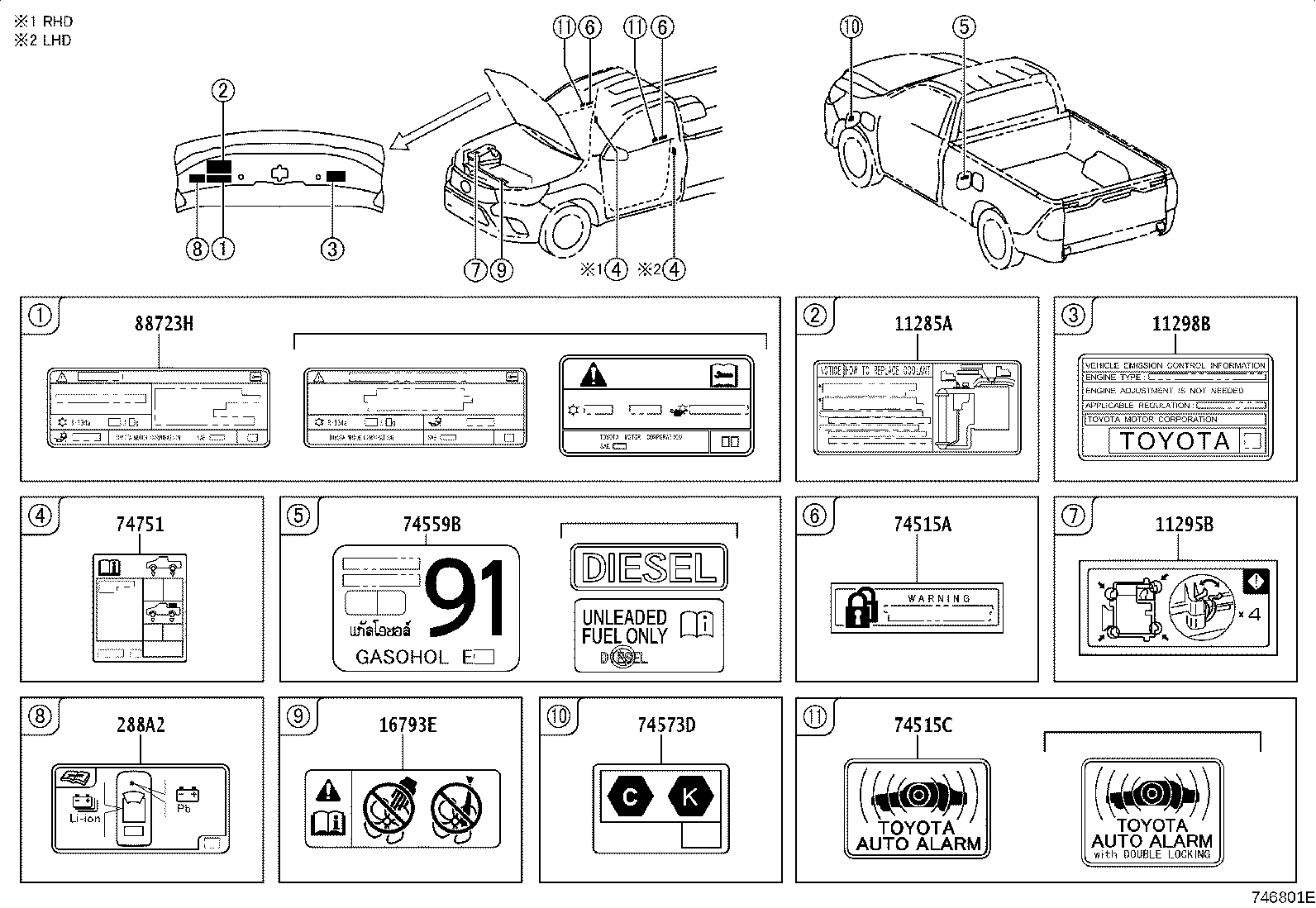 Toyota 42661-0KS00 LABEL, TIRE PRESSURE INFORMATION