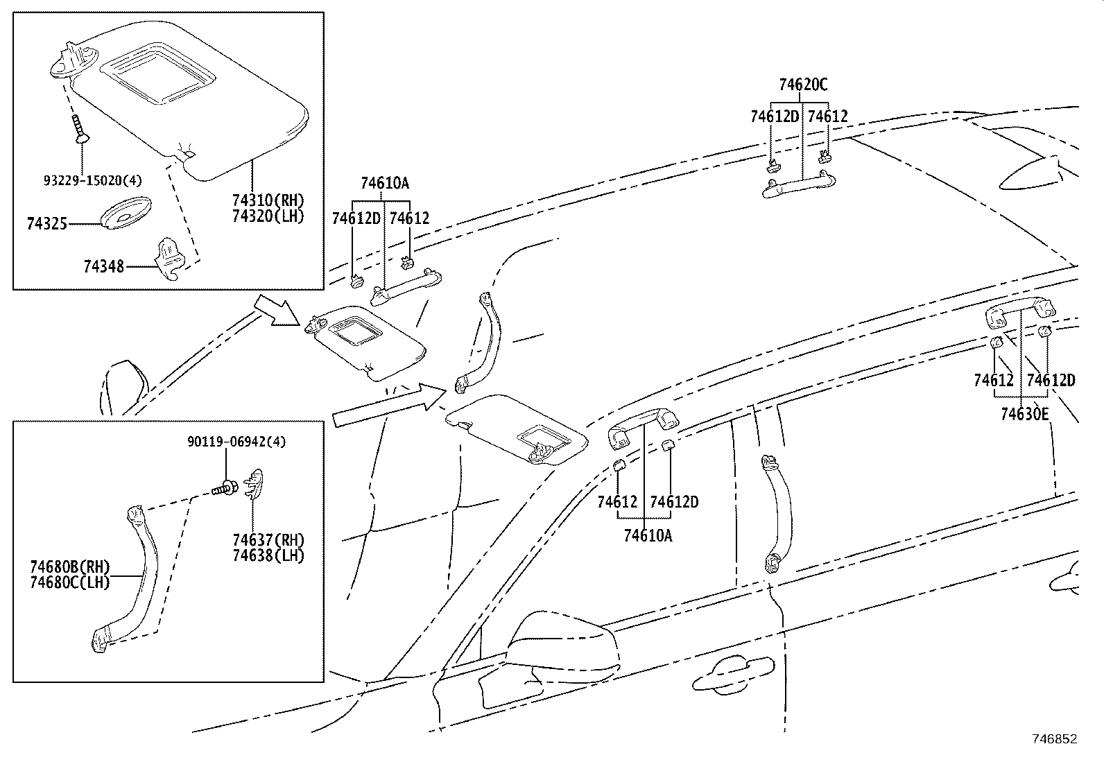 74348-47010-E7 HOLDER, VISOR product image