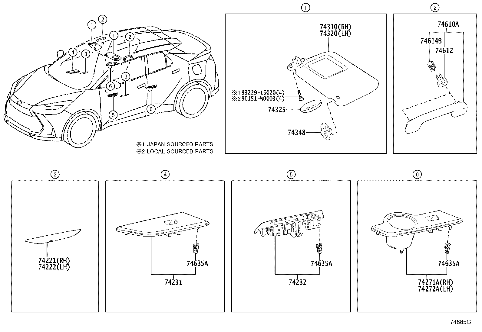74232-F4210 PANEL, FRONT ARMREST BASE, UPPER LH product image