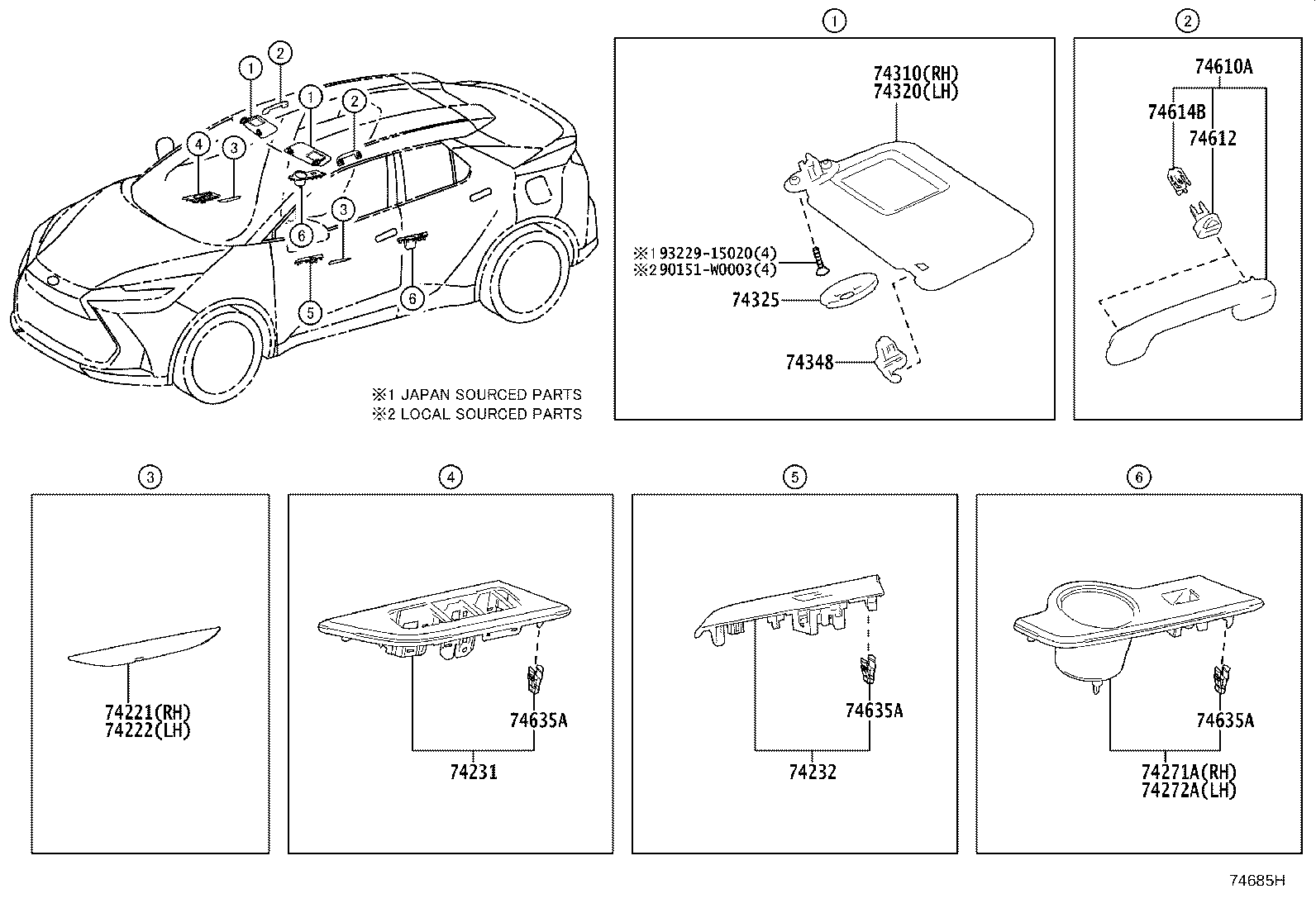 74232-F4210 PANEL, FRONT ARMREST BASE, UPPER LH product image
