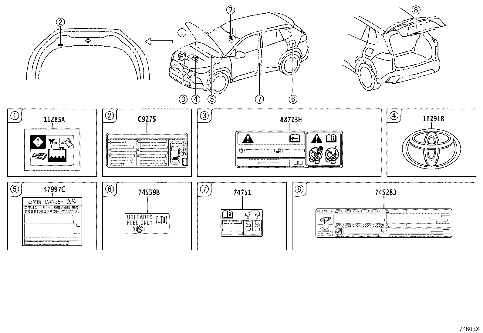 11285-0T130 LABEL, COOLANT SYSTEM NOTICE product image