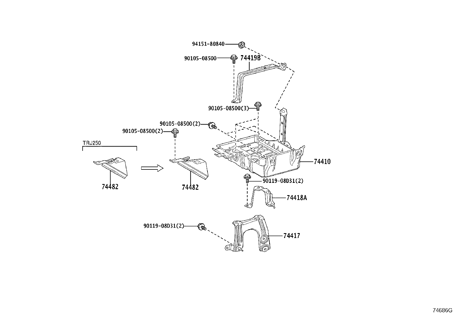 74417-60060 BRACKET, BATTERY CARRIER product image